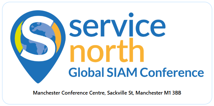 Logo for Service North Global SIAM Conference at the Manchester Conference Centre, Sackville St, Manchester M1 3BB.